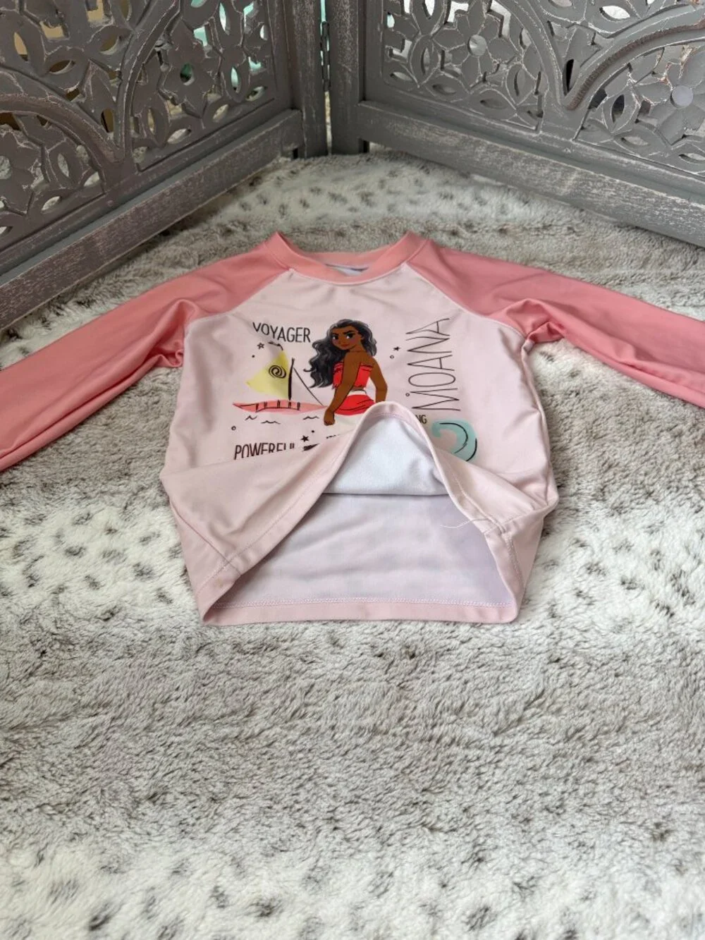 Disney Moana long sleeve rashguard girls 4T tropical beach summer vacation
